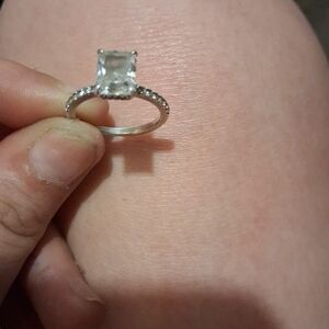 Elegant Silver Ring with Clear Stone